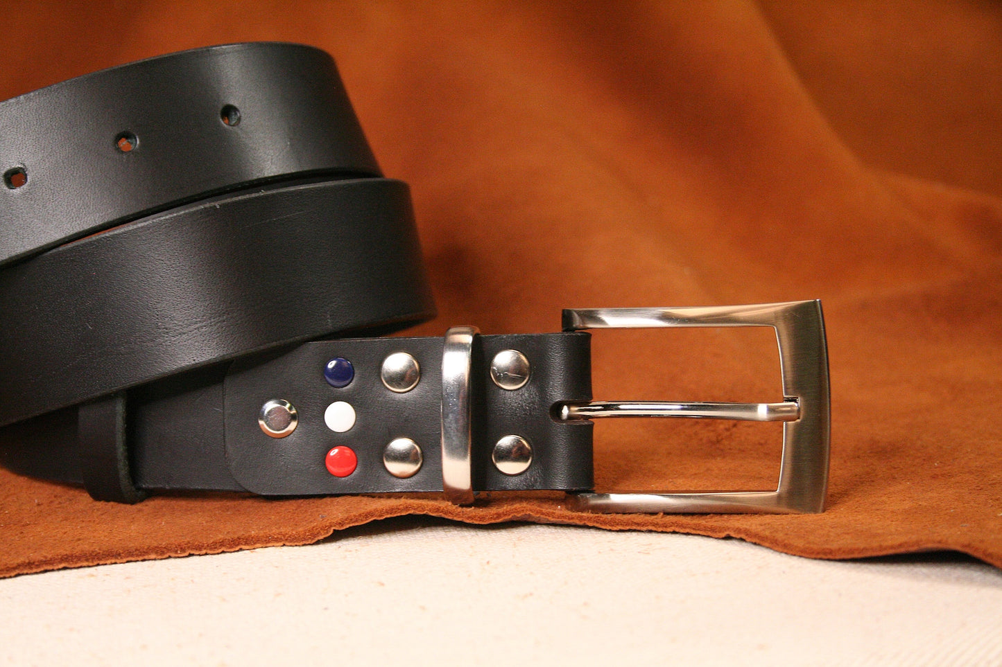 Ceinture homme | Boucle argenté | 35 mm