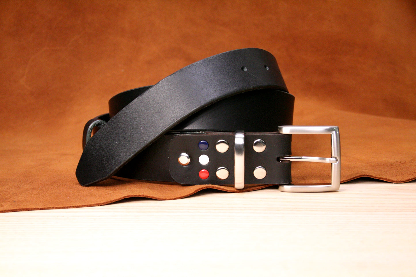 ceinture en cuir mixte 35 mm avec boucle simple argentée – Fabrication artisanale en France